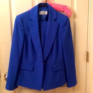 Blue pant suit by Le Suit.